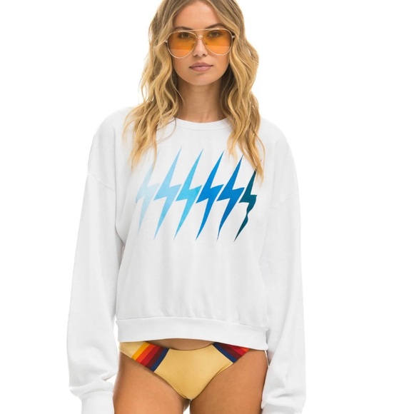 Aviator Nation Sweaters - Aviator Nation Bolt Gradient Relaxed Crew Sweatshirt